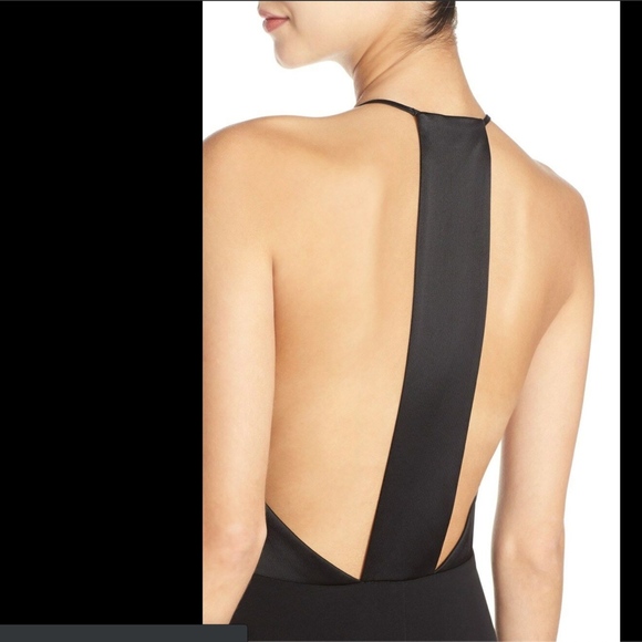 NWT $418 Jill Jill Stuart T-Back Satin Gown Black‎ [SZ 8 ] - Picture 5 of 5